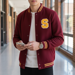 • letter S varsity jacket front view