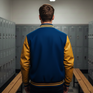 Back view of Archies varsity jacket showcasing legendary retro letterman design and classic construction