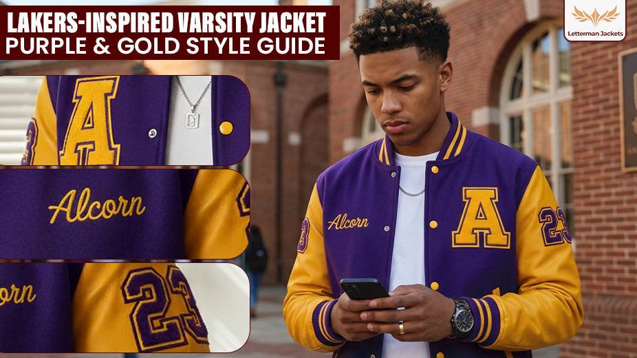 Lakers-Inspired Varsity Jacket: Purple & Gold Style Guide