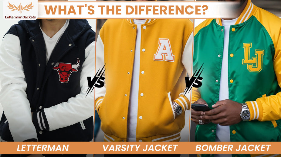 Letterman vs varsity jacket vs bomber jacket comparison