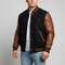Black & Brown Varsity Jacket – Warm Wool-Leather Comfort XS–6XL
