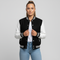 Black Letterman Jacket with White Detailing – Premium Varsity Style