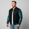 Black & Teal Letterman Jacket – Premium Wool & Leather Varsity Style