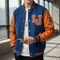Blue and Orange Letterman Jacket – Premium Wool & Leather Varsity