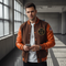 Brown and Orange Letterman Jacket – Warm College Varsity