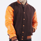 Chocolate Brown and Orange Letterman Jacket – Premium Wool & Leather Varsity