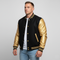 Gold & Black Letterman Jacket – Premium Wool & Leather Varsity Swag