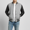 Grey And Black Letterman Jacket – Premium Wool & Leather Varsity Jacket