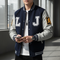 Navy Blue and Grey Letterman Jacket – Cozy, Comfortable Varsity Style