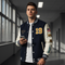 Navy Letterman Jacket – Premium Wool & Leather Varsity Style