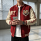 Red and Cream Varsity Jacket With Premium Wool & Leather
