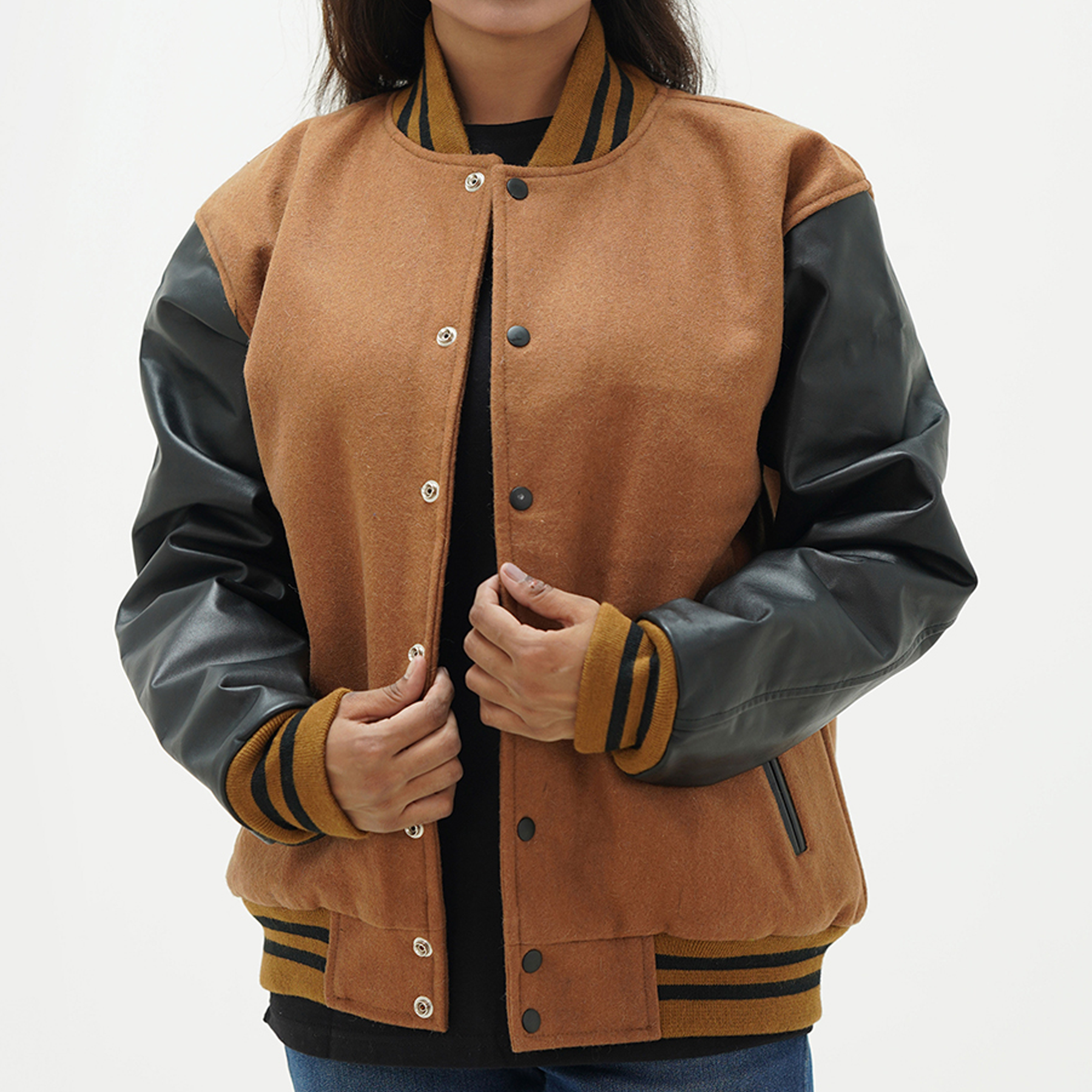 Women's All American Letterman Jackets Wool Body And Leather Sleeves