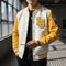 Men’s Yellow And White Letterman Jacket, Built For Comfort