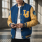 Blue and Gold Letterman Jacket | High-Quality Wool Leather