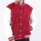 Magenta Letterman Jacket with White Sleeves | Bold Wool & Leather Varsity