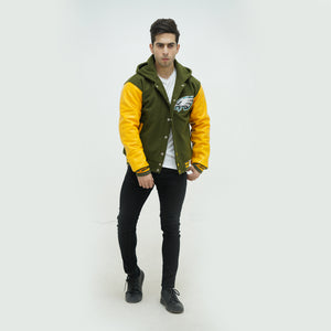 Philadelphia Eagles hooded varsity jacket 