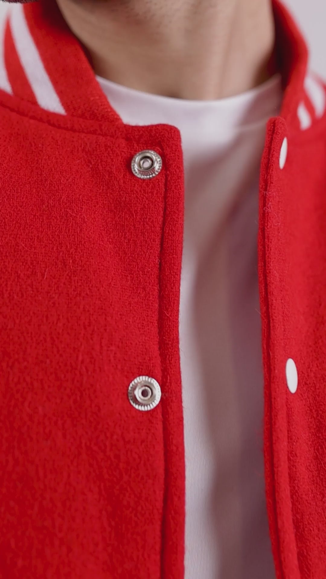 Load video: Red And White Letterman Jacket