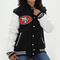 Women's 49ers Letterman Hoodie Jacket Leather Sleeves Wool Body