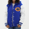 Women's Chicago Bears Letterman Jacket Hoodie - Leather Arms And Wool Body