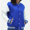 Women's Royal Blue Letterman Jacket | Wool Body Leather Sleeves Varsity Jacket
